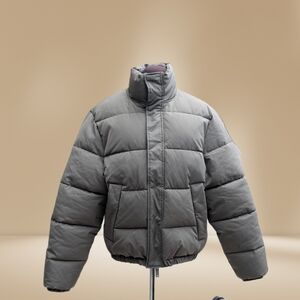 Zara cropped Puffer jacket Green Size Small